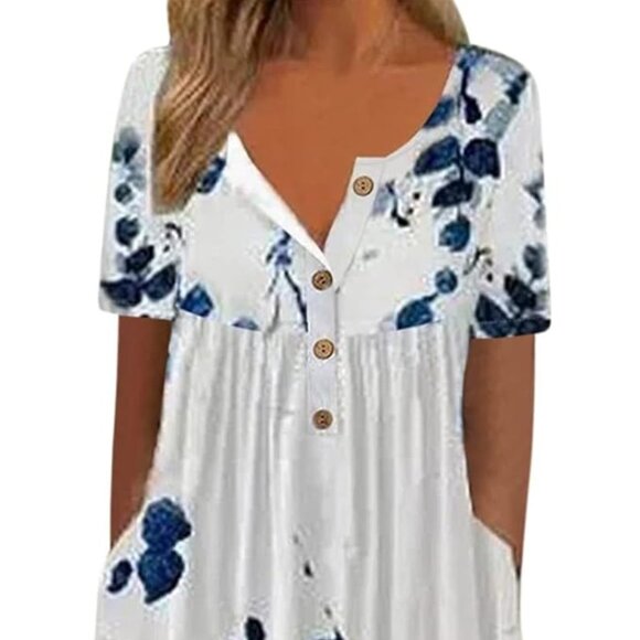 NWOT XXL Floral Dresses Button Pockets Dress - Picture 3 of 13